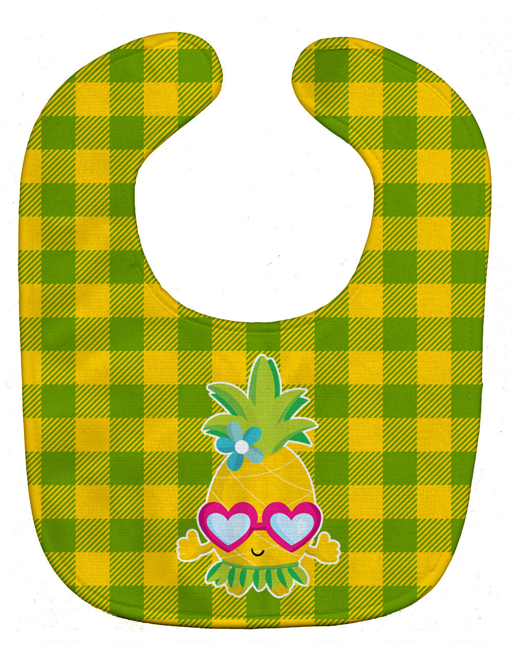 Pineapple Face with Heart Glasses Baby Bib Easy-Clean Baby Bib Baby Feeding Accessory Baby Mealtime Essential, 10 x 13, Multicolor