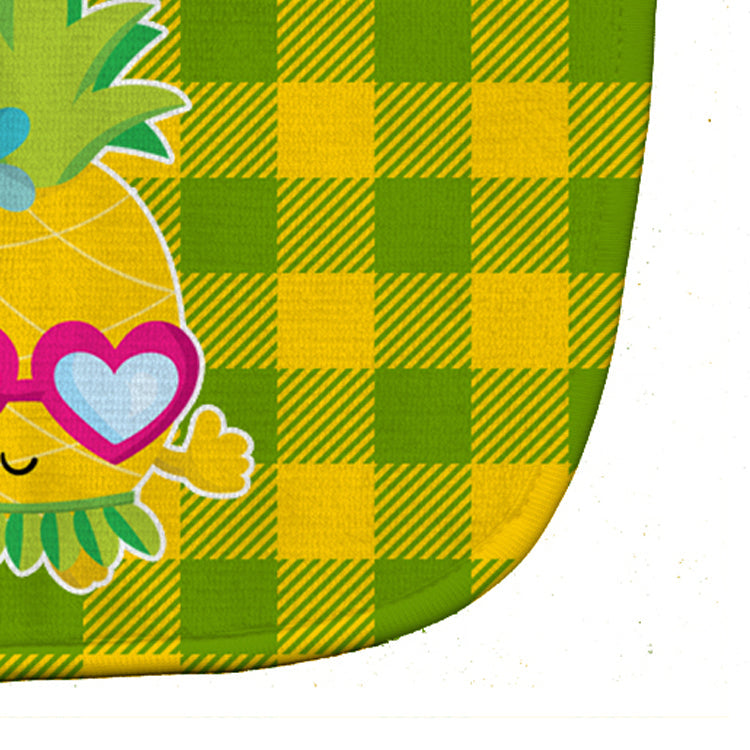 Pineapple Face with Heart Glasses Baby Bib Easy-Clean Baby Bib Baby Feeding Accessory Baby Mealtime Essential, 10 x 13, Multicolor