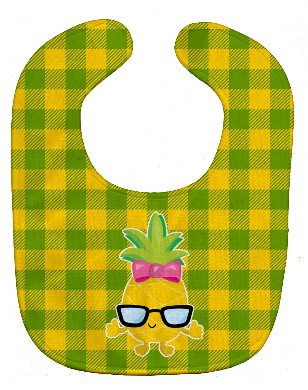 Pineapple Face Girl with Glasses Baby Bib Easy-Clean Baby Bib Baby Feeding Accessory Baby Mealtime Essential, 10 x 13, Multicolor