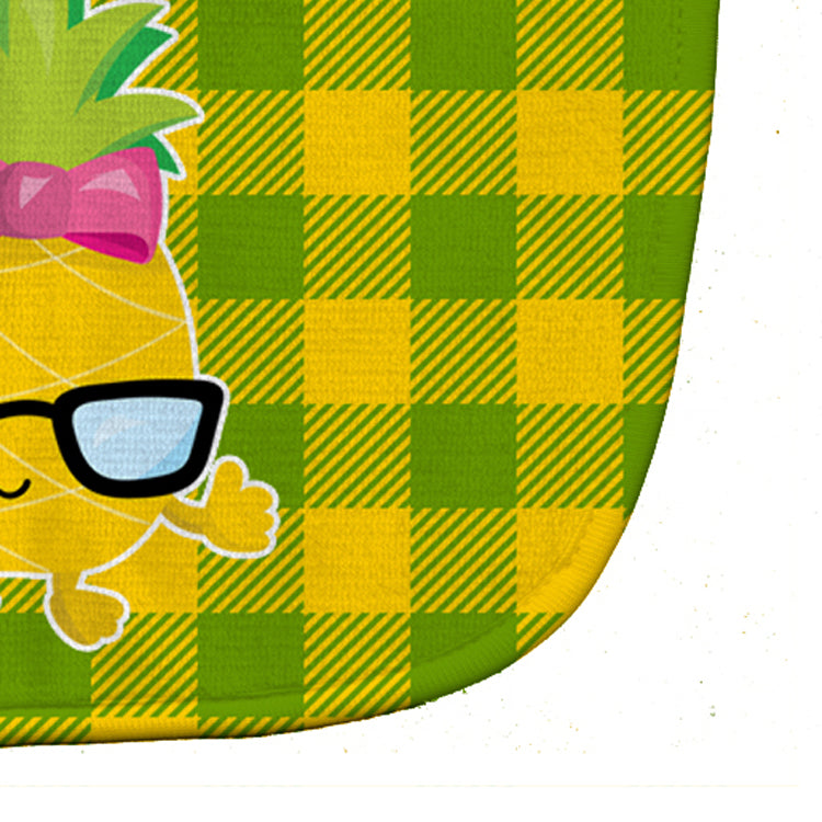 Pineapple Face Girl with Glasses Baby Bib Easy-Clean Baby Bib Baby Feeding Accessory Baby Mealtime Essential, 10 x 13, Multicolor