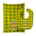 Pineapple Face Girl with Glasses Baby Bib & Burp Cloth Easy-Clean Baby Bib Baby Feeding Accessory Baby Mealtime Essential