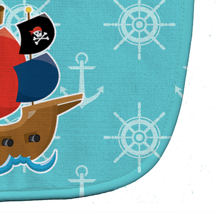 Pirate Ship Blue Baby Bib Easy-Clean Baby Bib Baby Feeding Accessory Baby Mealtime Essential, 10 x 13, Multicolor