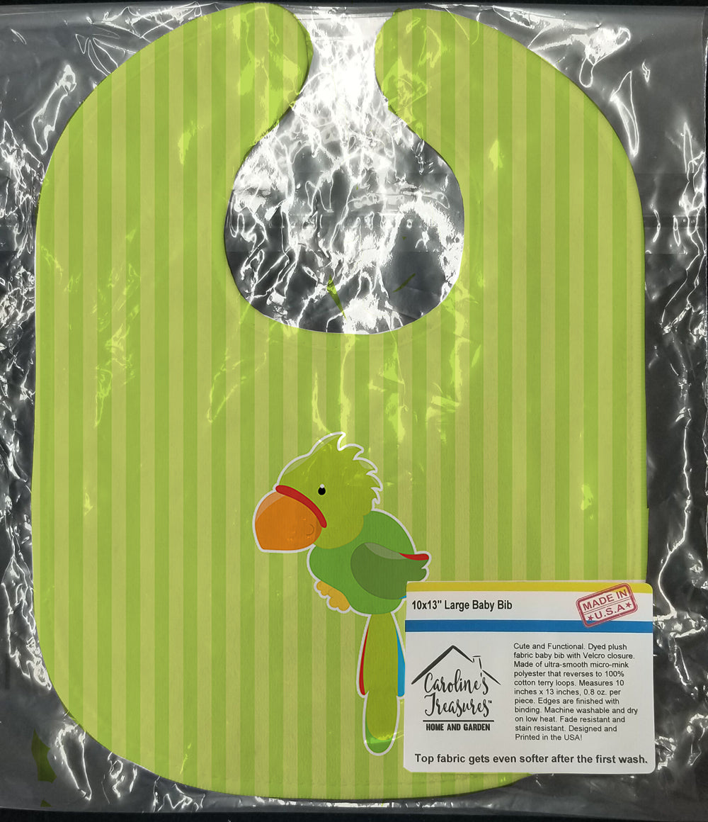 Pirate Parrot Green Baby Bib Easy-Clean Baby Bib Baby Feeding Accessory Baby Mealtime Essential, 10 x 13, Multicolor