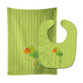 Pirate Parrot Green Baby Bib & Burp Cloth Easy-Clean Baby Bib Baby Feeding Accessory Baby Mealtime Essential