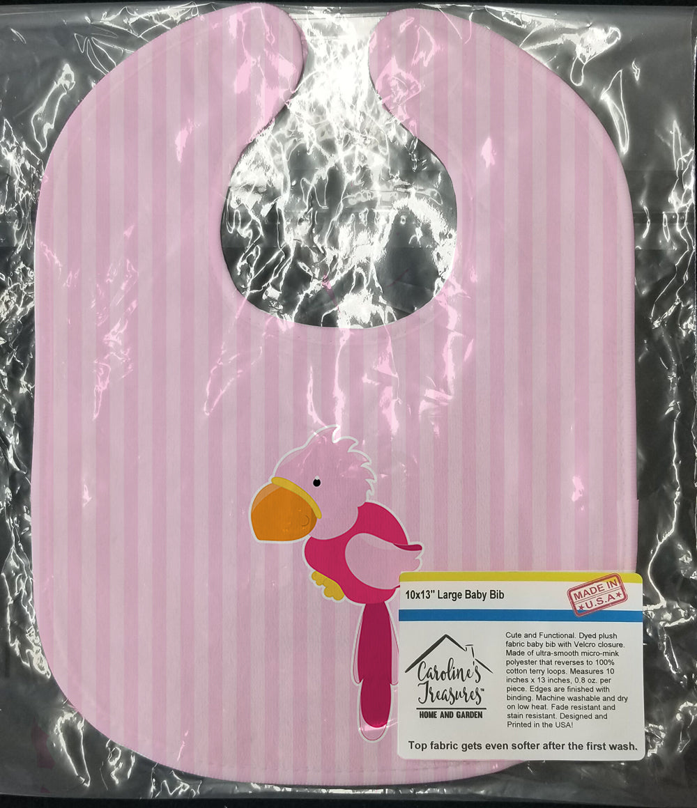 Pirate Parrot Pink Baby Bib Easy-Clean Baby Bib Baby Feeding Accessory Baby Mealtime Essential, 10 x 13, Multicolor