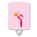 Pirate Parrot Pink Ceramic Night Light Compact, UL-Certified, Ideal for Bedroom, Bathroom, Nursery, Hallway, Kitchen, 6x4x3, Multicolor