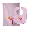 Pirate Parrot Pink Baby Bib & Burp Cloth Easy-Clean Baby Bib Baby Feeding Accessory Baby Mealtime Essential