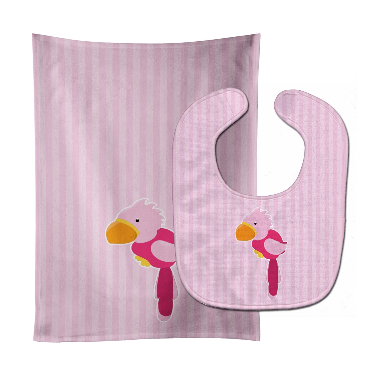 Pirate Parrot Pink Baby Bib & Burp Cloth Easy-Clean Baby Bib Baby Feeding Accessory Baby Mealtime Essential
