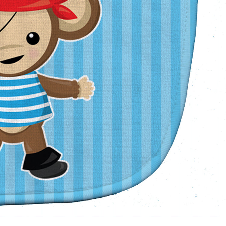 Pirate Monkey Blue Baby Bib Easy-Clean Baby Bib Baby Feeding Accessory Baby Mealtime Essential, 10 x 13, Multicolor