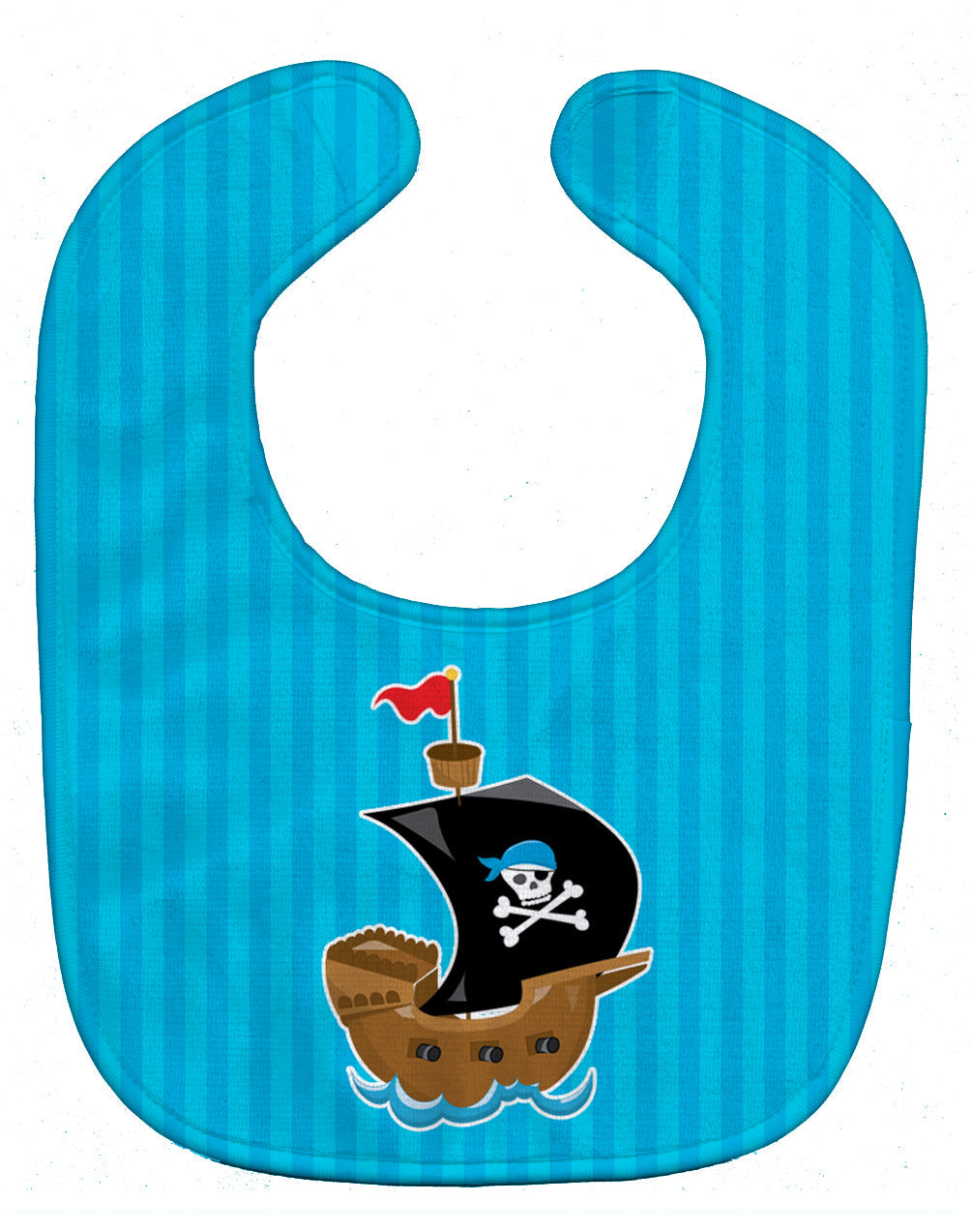 Pirate Ship blue #2 Baby Bib Easy-Clean Baby Bib Baby Feeding Accessory Baby Mealtime Essential, 10 x 13, Multicolor