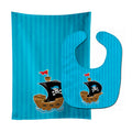 Pirate Ship blue #2 Baby Bib & Burp Cloth Easy-Clean Baby Bib Baby Feeding Accessory Baby Mealtime Essential