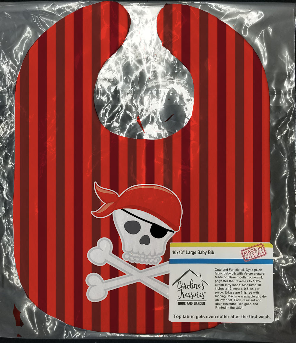 Pirate Skull and Cross Bones Baby Bib Easy-Clean Baby Bib Baby Feeding Accessory Baby Mealtime Essential, 10 x 13, Multicolor