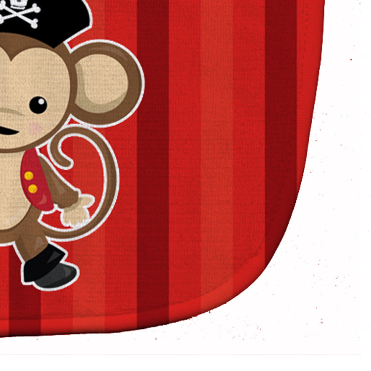 Pirate Monkey Red #2 Baby Bib Easy-Clean Baby Bib Baby Feeding Accessory Baby Mealtime Essential, 10 x 13, Multicolor