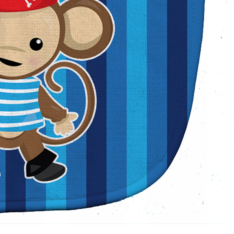 Pirate Monkey Blue #2 Baby Bib Easy-Clean Baby Bib Baby Feeding Accessory Baby Mealtime Essential, 10 x 13, Multicolor