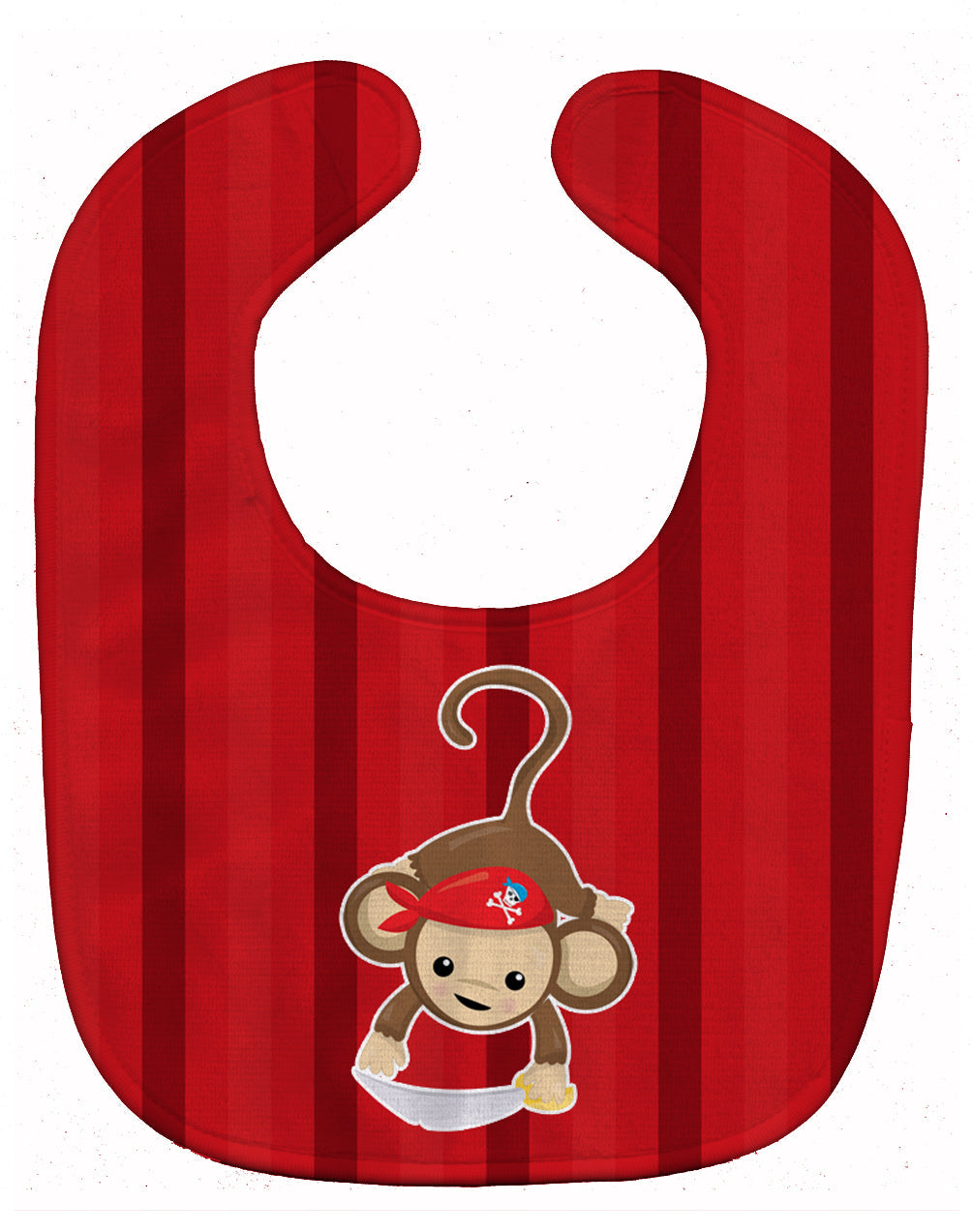 Pirate Monkey Red #3 Baby Bib Easy-Clean Baby Bib Baby Feeding Accessory Baby Mealtime Essential, 10 x 13, Multicolor