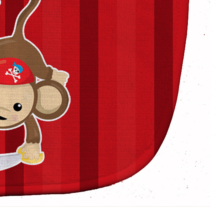 Pirate Monkey Red #3 Baby Bib Easy-Clean Baby Bib Baby Feeding Accessory Baby Mealtime Essential, 10 x 13, Multicolor