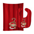 Pirate Monkey Red #3 Baby Bib & Burp Cloth Easy-Clean Baby Bib Baby Feeding Accessory Baby Mealtime Essential