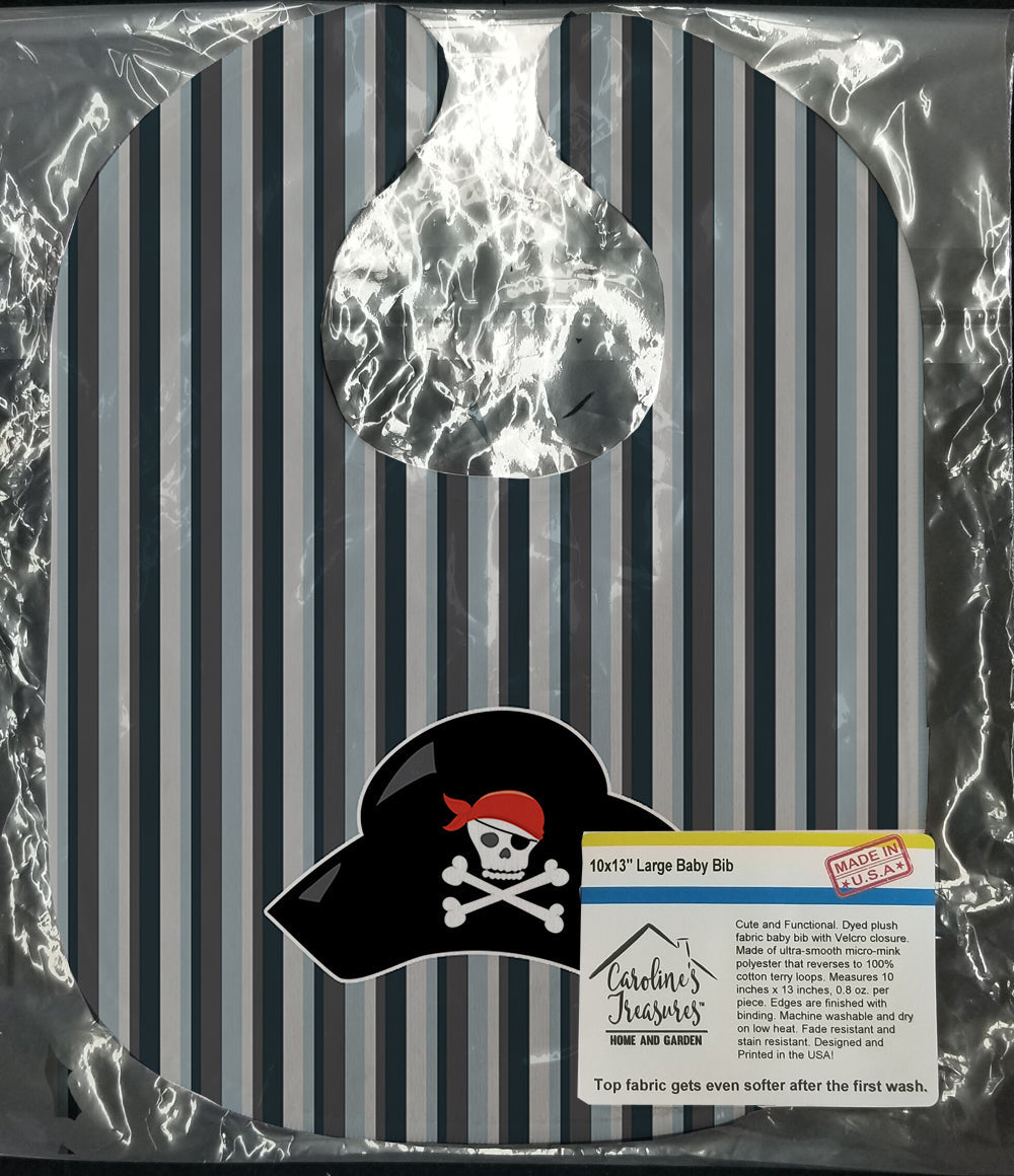 Pirate Hat Baby Bib Easy-Clean Baby Bib Baby Feeding Accessory Baby Mealtime Essential, 10 x 13, Multicolor
