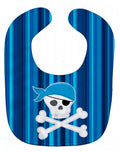 Pirate Skull and Cross Bones Baby Bib Easy-Clean Baby Bib Baby Feeding Accessory Baby Mealtime Essential, 10 x 13, Multicolor