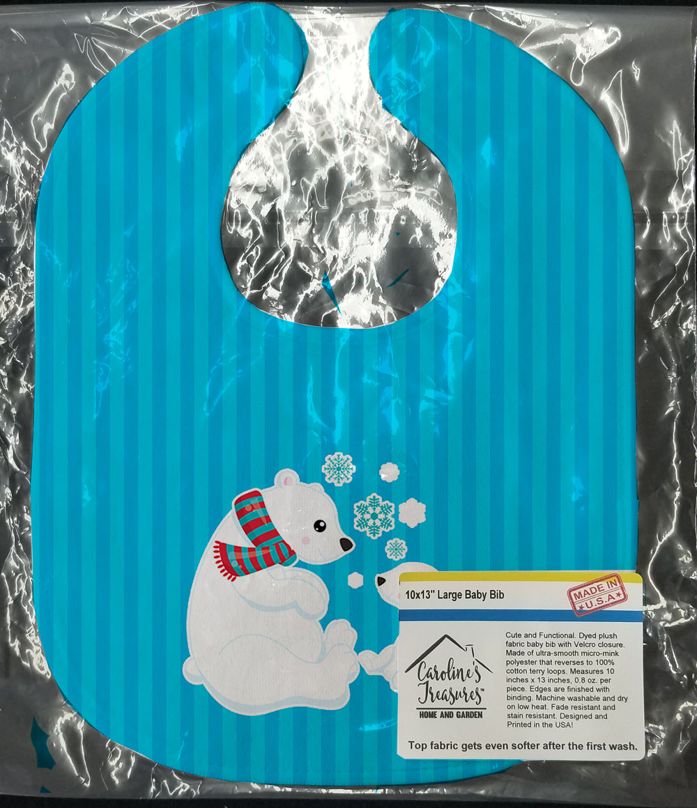 Polar Bears #5 Baby Bib Easy-Clean Baby Bib Baby Feeding Accessory Baby Mealtime Essential, 10 x 13, Multicolor