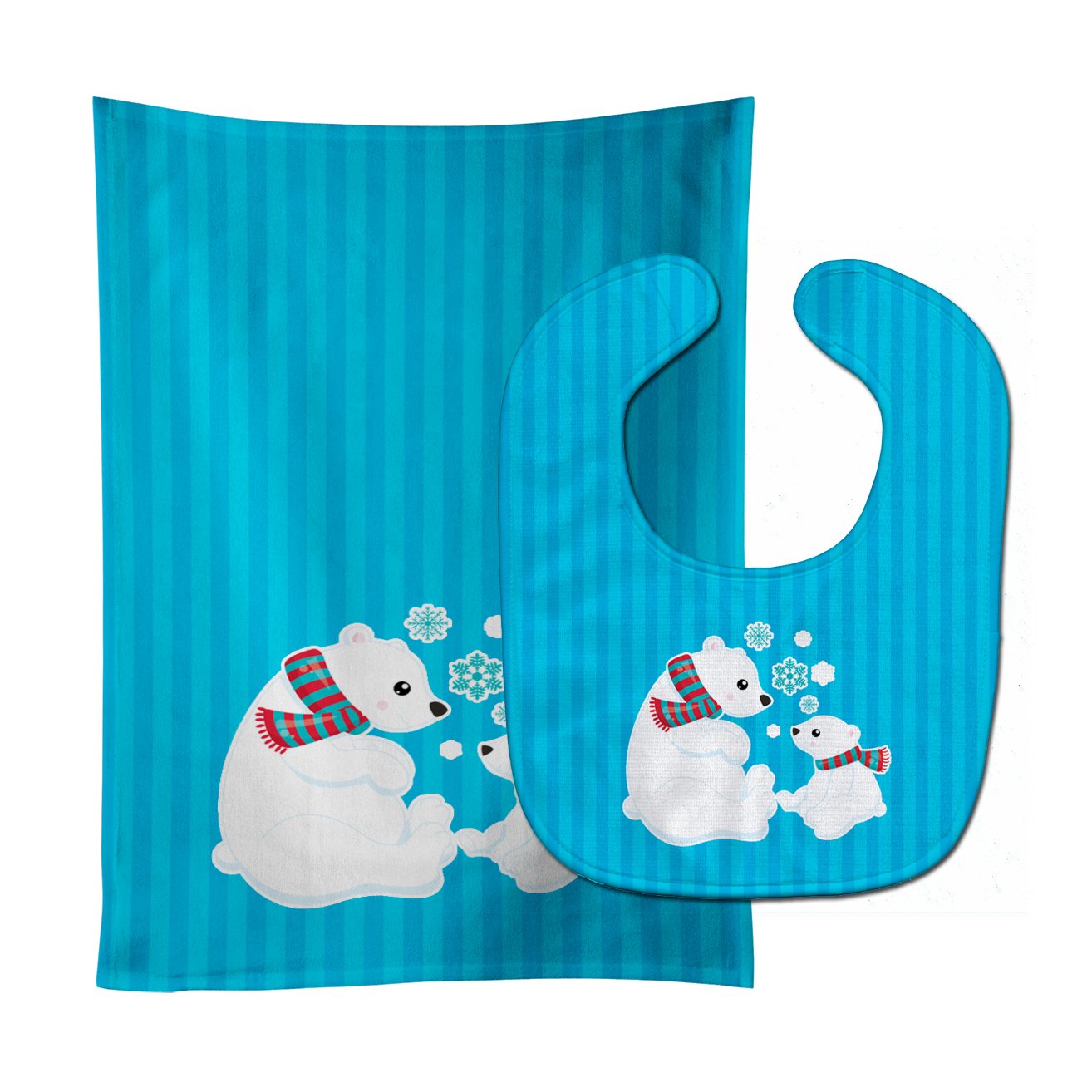 Polar Bears #5 Baby Bib & Burp Cloth Easy-Clean Baby Bib Baby Feeding Accessory Baby Mealtime Essential