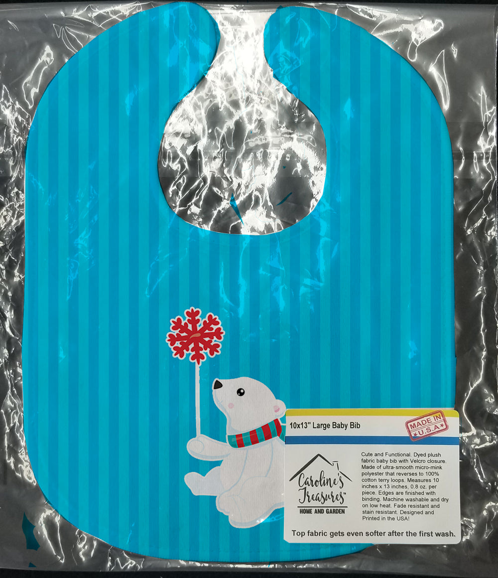 Polar Bear Baby Bib Easy-Clean Baby Bib Baby Feeding Accessory Baby Mealtime Essential, 10 x 13, Multicolor