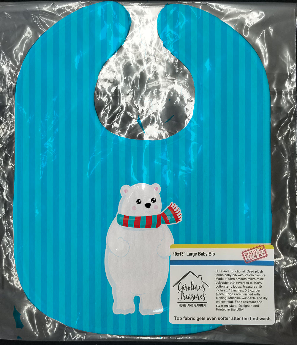 Polar Bear #2 Baby Bib Easy-Clean Baby Bib Baby Feeding Accessory Baby Mealtime Essential, 10 x 13, Multicolor