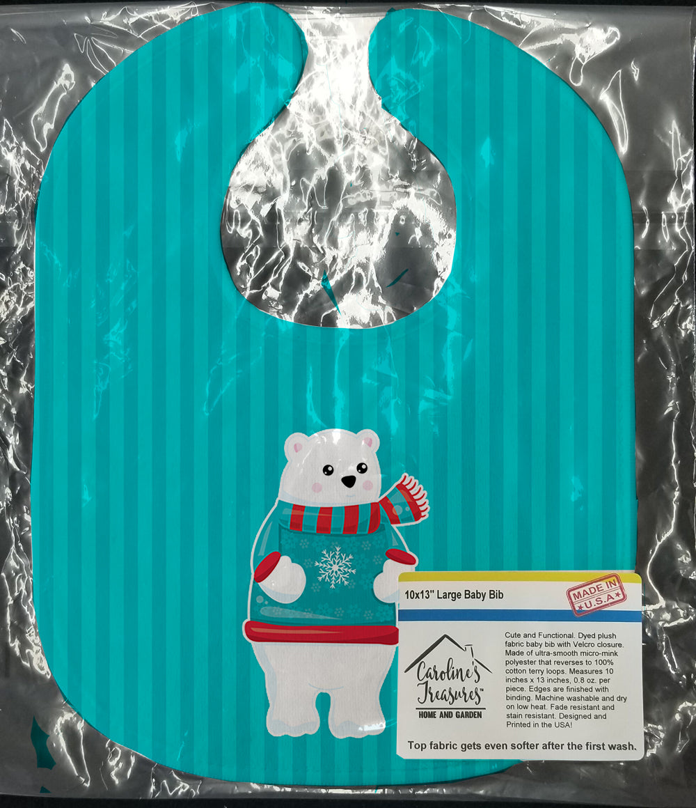 Polar Bear #3 Baby Bib Easy-Clean Baby Bib Baby Feeding Accessory Baby Mealtime Essential, 10 x 13, Multicolor
