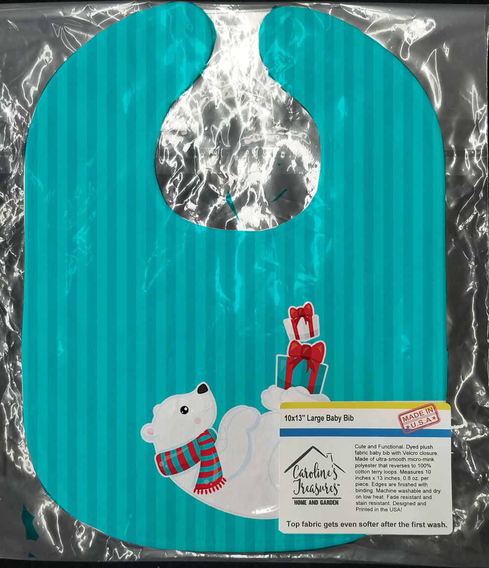 Polar Bear #4 Baby Bib Easy-Clean Baby Bib Baby Feeding Accessory Baby Mealtime Essential, 10 x 13, Multicolor