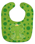 Frog Prince Baby Bib Easy-Clean Baby Bib Baby Feeding Accessory Baby Mealtime Essential, 10 x 13, Multicolor