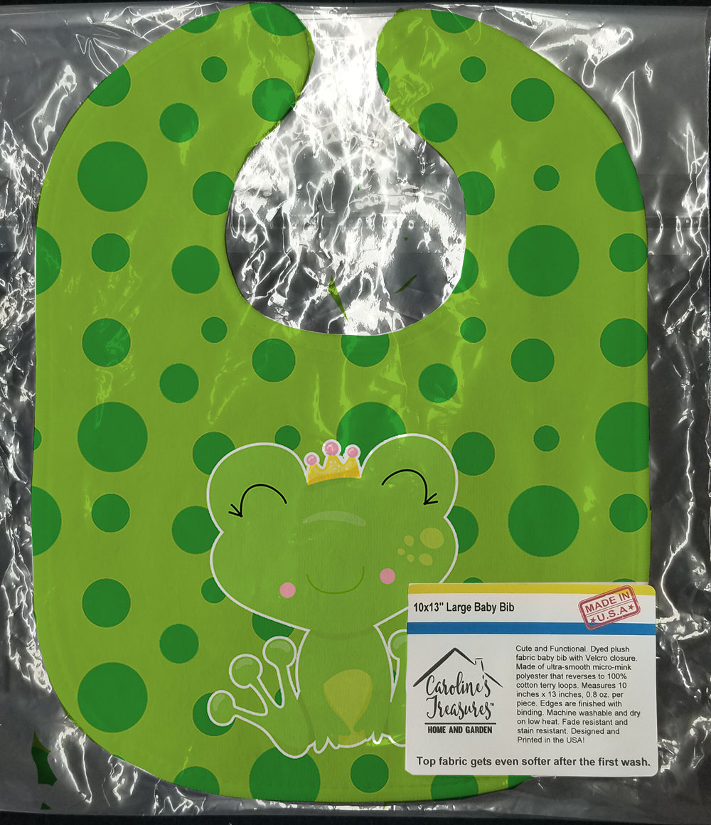 Frog Prince Baby Bib Easy-Clean Baby Bib Baby Feeding Accessory Baby Mealtime Essential, 10 x 13, Multicolor