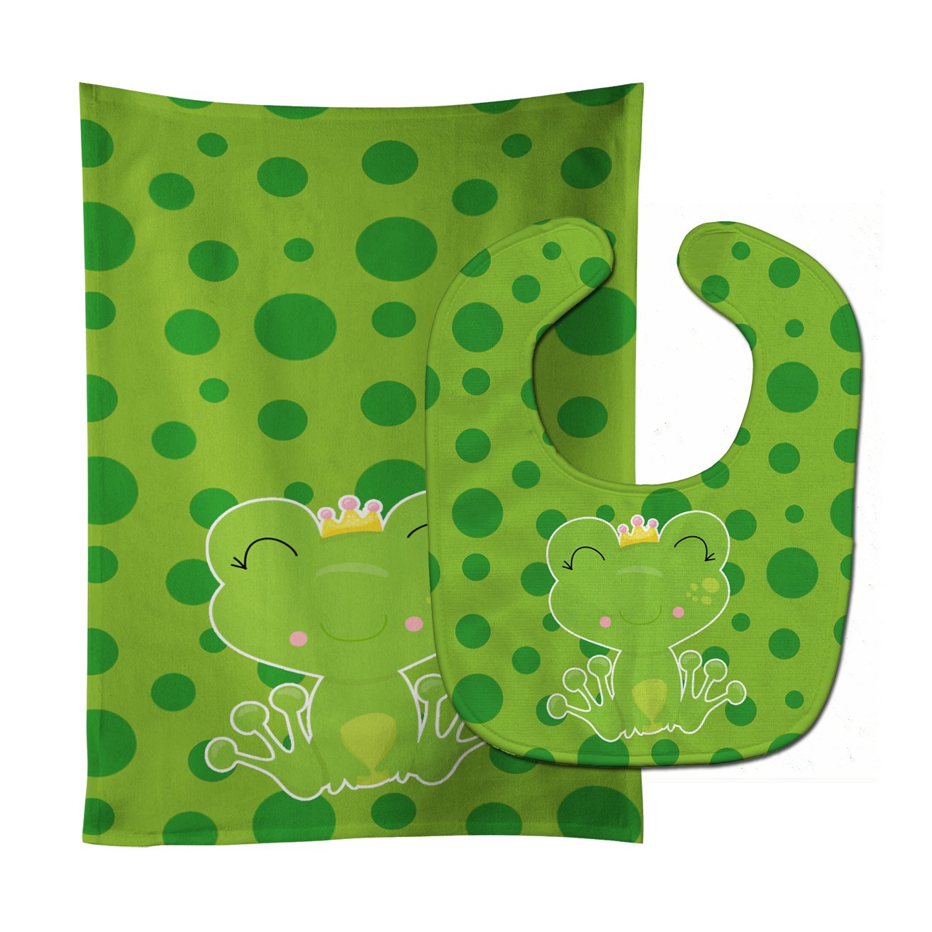 Frog Prince Baby Bib & Burp Cloth Easy-Clean Baby Bib Baby Feeding Accessory Baby Mealtime Essential