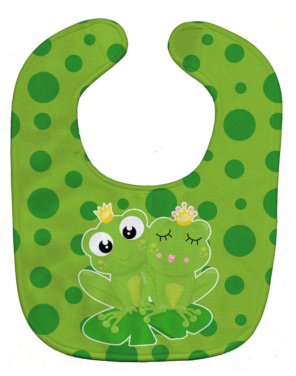 Frog Prince and Princess Baby Bib Easy-Clean Baby Bib Baby Feeding Accessory Baby Mealtime Essential, 10 x 13, Multicolor