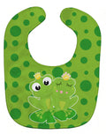 Frog Prince and Princess Baby Bib Easy-Clean Baby Bib Baby Feeding Accessory Baby Mealtime Essential, 10 x 13, Multicolor