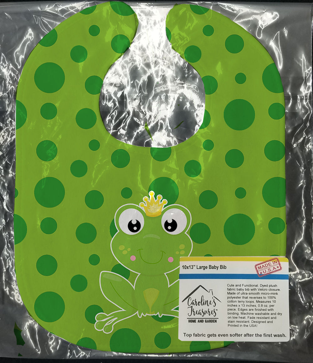 Frog Prince #3 Baby Bib Easy-Clean Baby Bib Baby Feeding Accessory Baby Mealtime Essential, 10 x 13, Multicolor