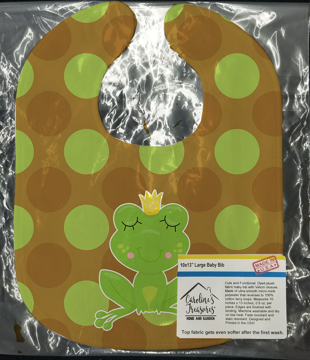 Frog Prince #4 Baby Bib Easy-Clean Baby Bib Baby Feeding Accessory Baby Mealtime Essential, 10 x 13, Multicolor