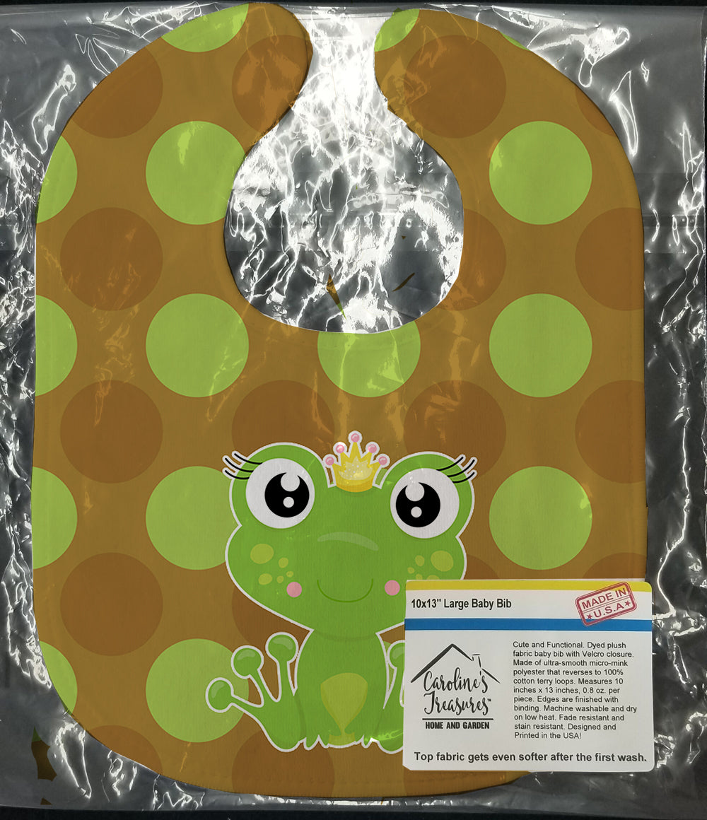 Frog Prince #6 Baby Bib Easy-Clean Baby Bib Baby Feeding Accessory Baby Mealtime Essential, 10 x 13, Multicolor