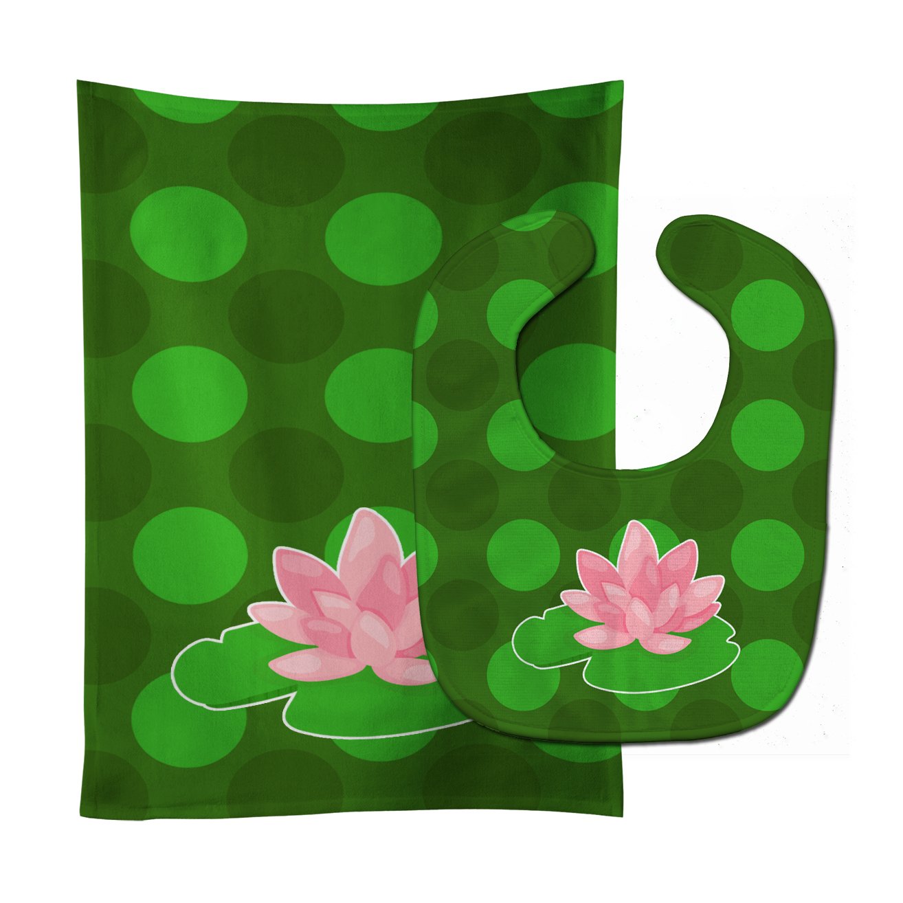Frog Lily Pad Baby Bib & Burp Cloth Easy-Clean Baby Bib Baby Feeding Accessory Baby Mealtime Essential