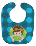 Summer Pool Boy in Tube Brunette Baby Bib Easy-Clean Baby Bib Baby Feeding Accessory Baby Mealtime Essential, 10 x 13, Multicolor