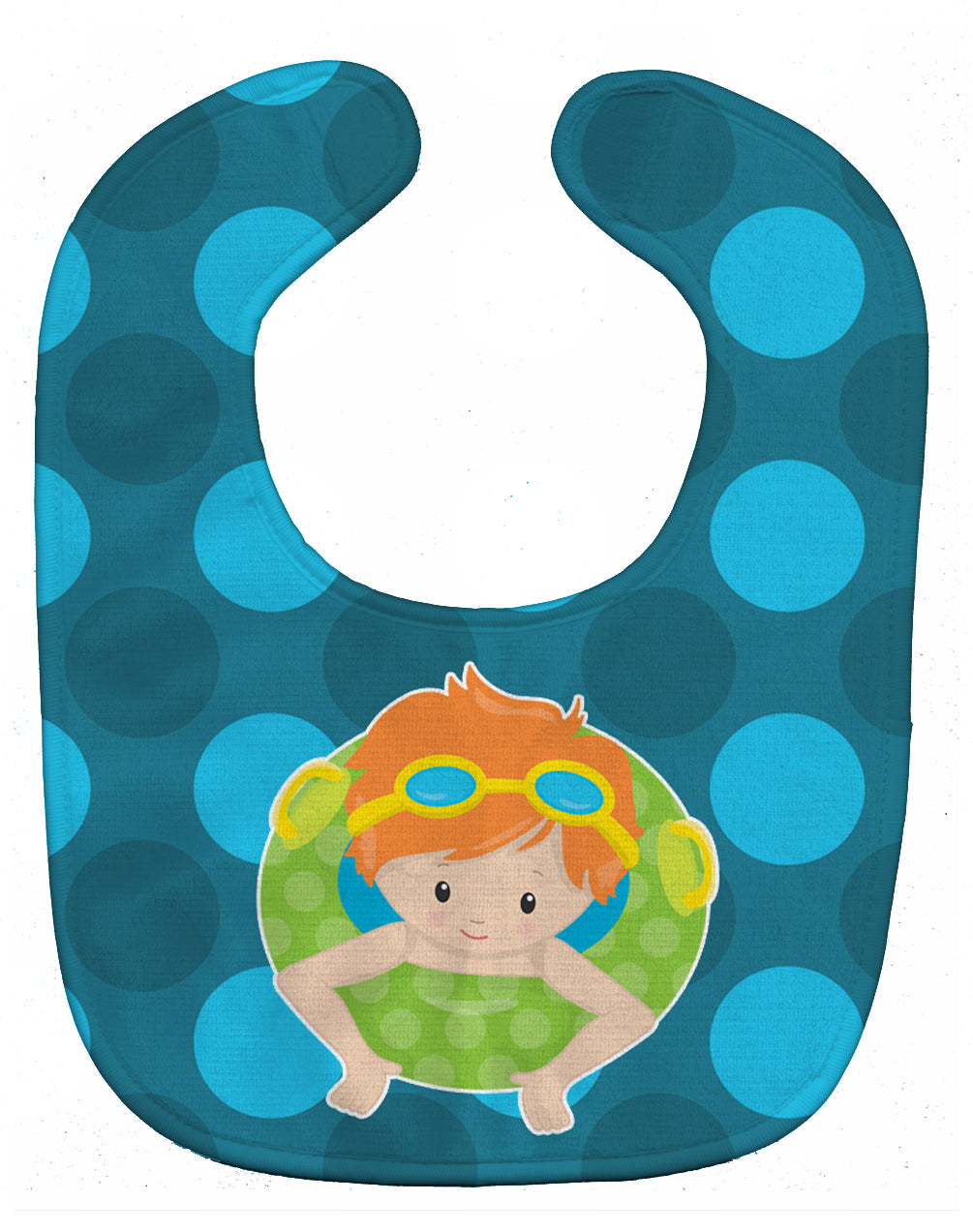 Summer Pool Boy in Tube Ginger Baby Bib Easy-Clean Baby Bib Baby Feeding Accessory Baby Mealtime Essential, 10 x 13, Multicolor