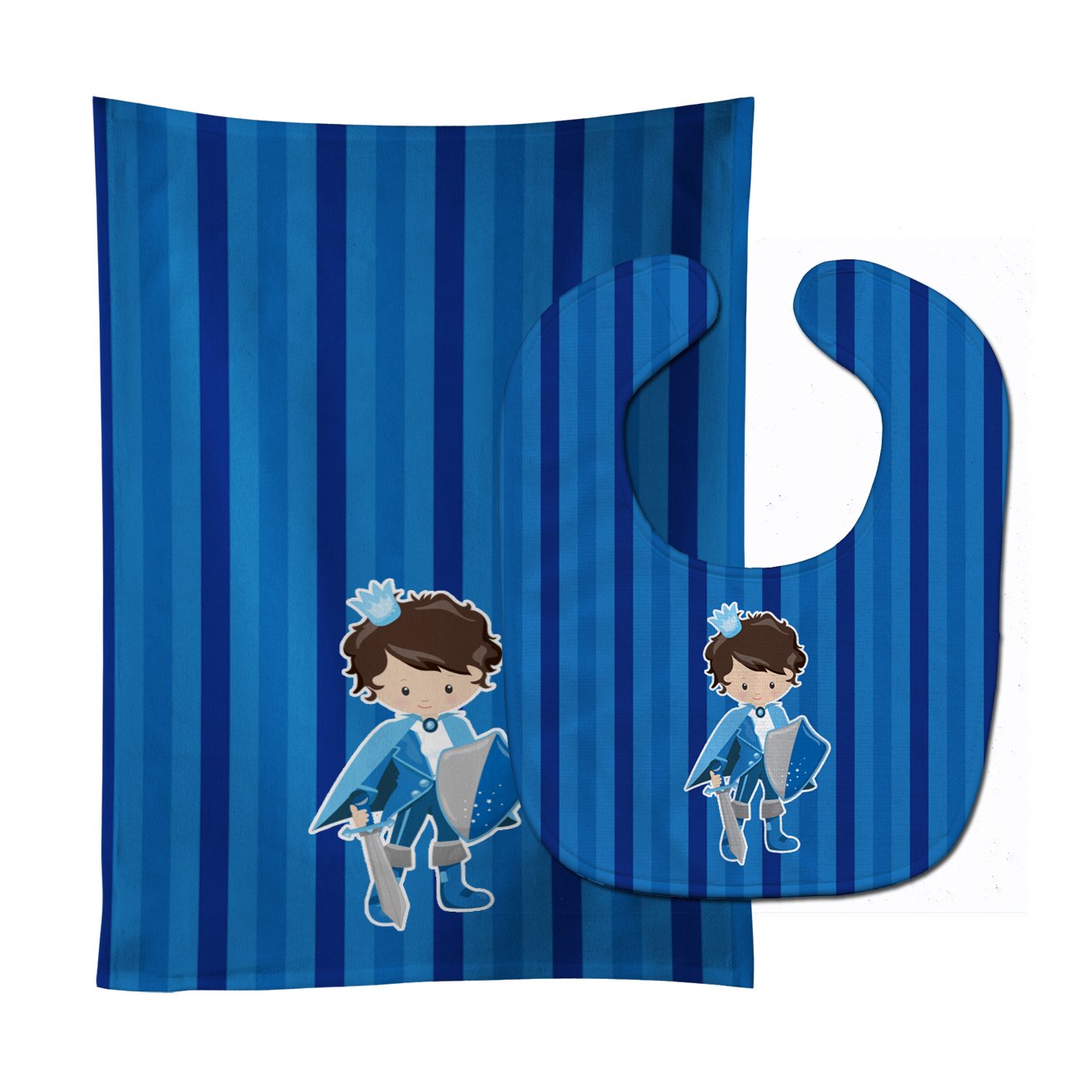 Prince Charming Brunette Baby Bib & Burp Cloth Easy-Clean Baby Bib Baby Feeding Accessory Baby Mealtime Essential