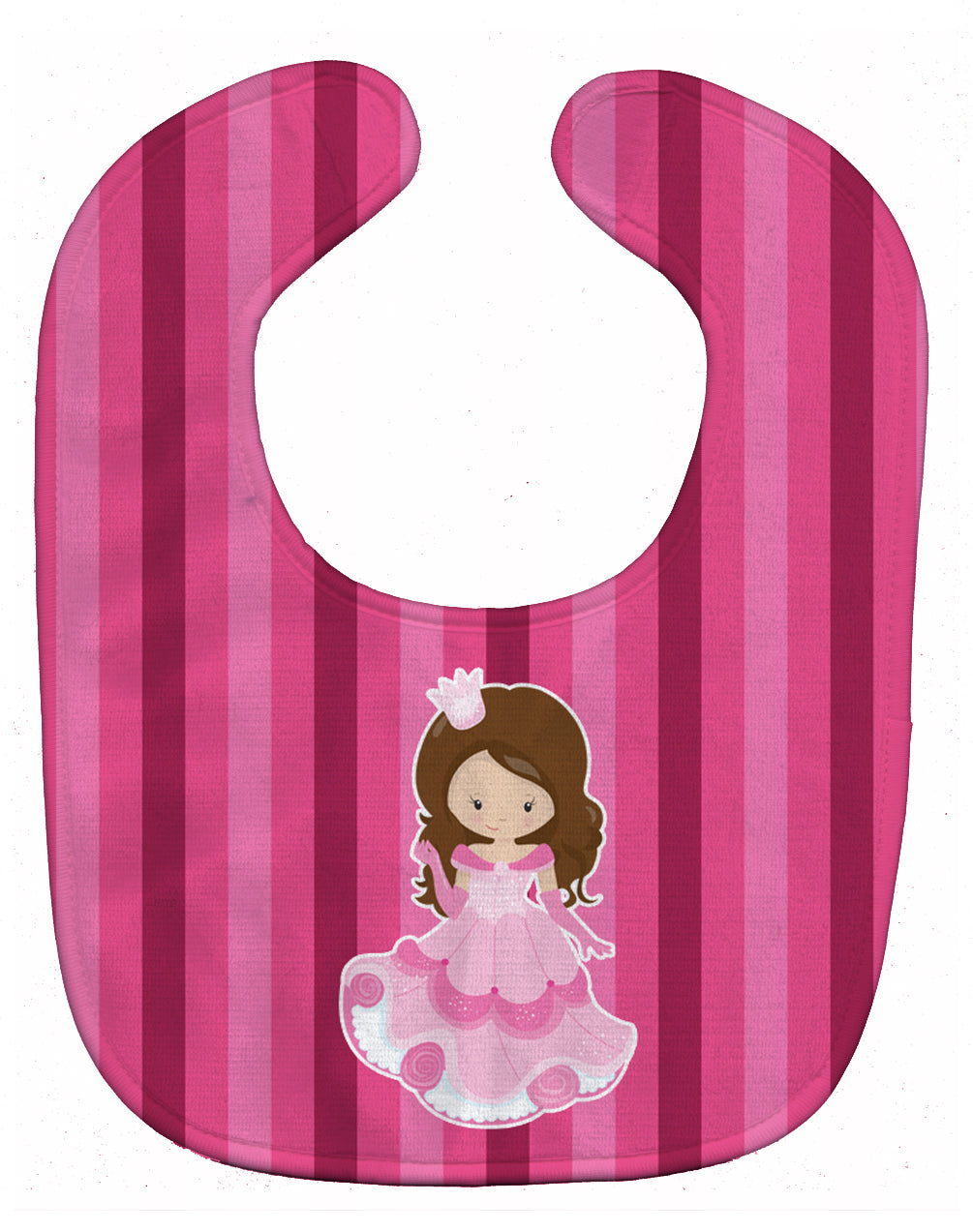 Princess Brunette Baby Bib Easy-Clean Baby Bib Baby Feeding Accessory Baby Mealtime Essential, 10 x 13, Multicolor