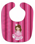 Princess Brunette Baby Bib Easy-Clean Baby Bib Baby Feeding Accessory Baby Mealtime Essential, 10 x 13, Multicolor