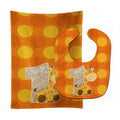 Zoo Month 1 Giraffe Baby Bib & Burp Cloth Easy-Clean Baby Bib Baby Feeding Accessory Baby Mealtime Essential