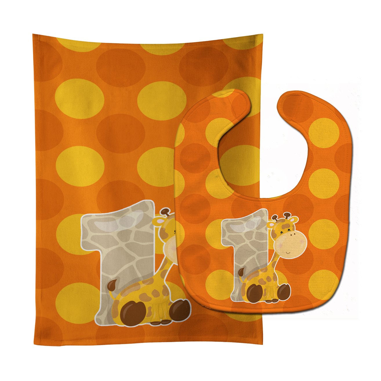 Zoo Month 1 Giraffe Baby Bib & Burp Cloth Easy-Clean Baby Bib Baby Feeding Accessory Baby Mealtime Essential