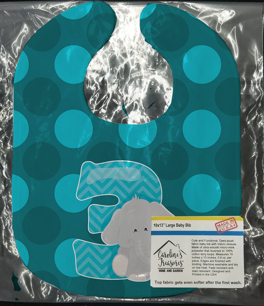 Zoo Month 3 Elephant Baby Bib Easy-Clean Baby Bib Baby Feeding Accessory Baby Mealtime Essential, 10 x 13, Multicolor