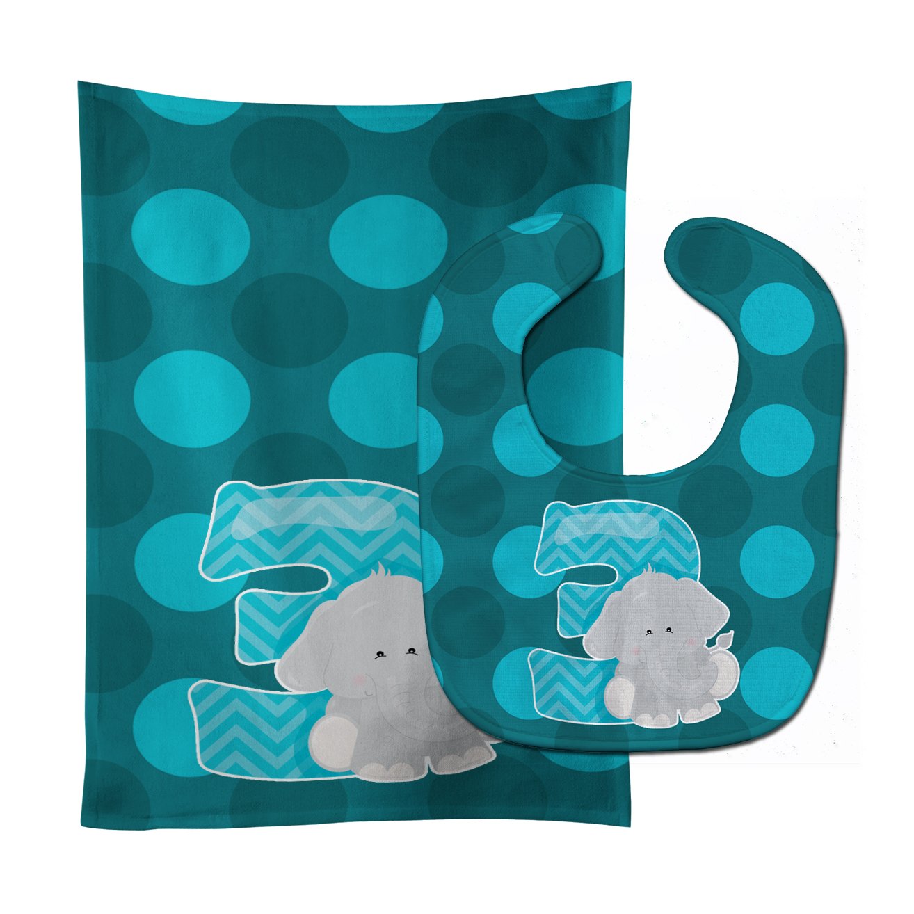 Zoo Month 3 Elephant Baby Bib & Burp Cloth Easy-Clean Baby Bib Baby Feeding Accessory Baby Mealtime Essential