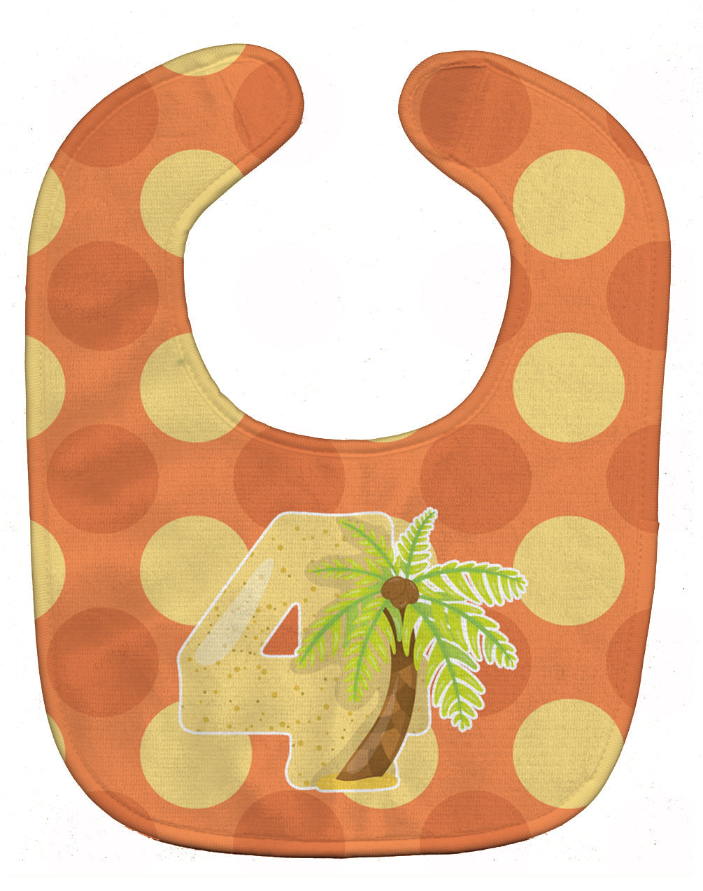 Zoo Month 4 Palm Tree Baby Bib Easy-Clean Baby Bib Baby Feeding Accessory Baby Mealtime Essential, 10 x 13, Multicolor