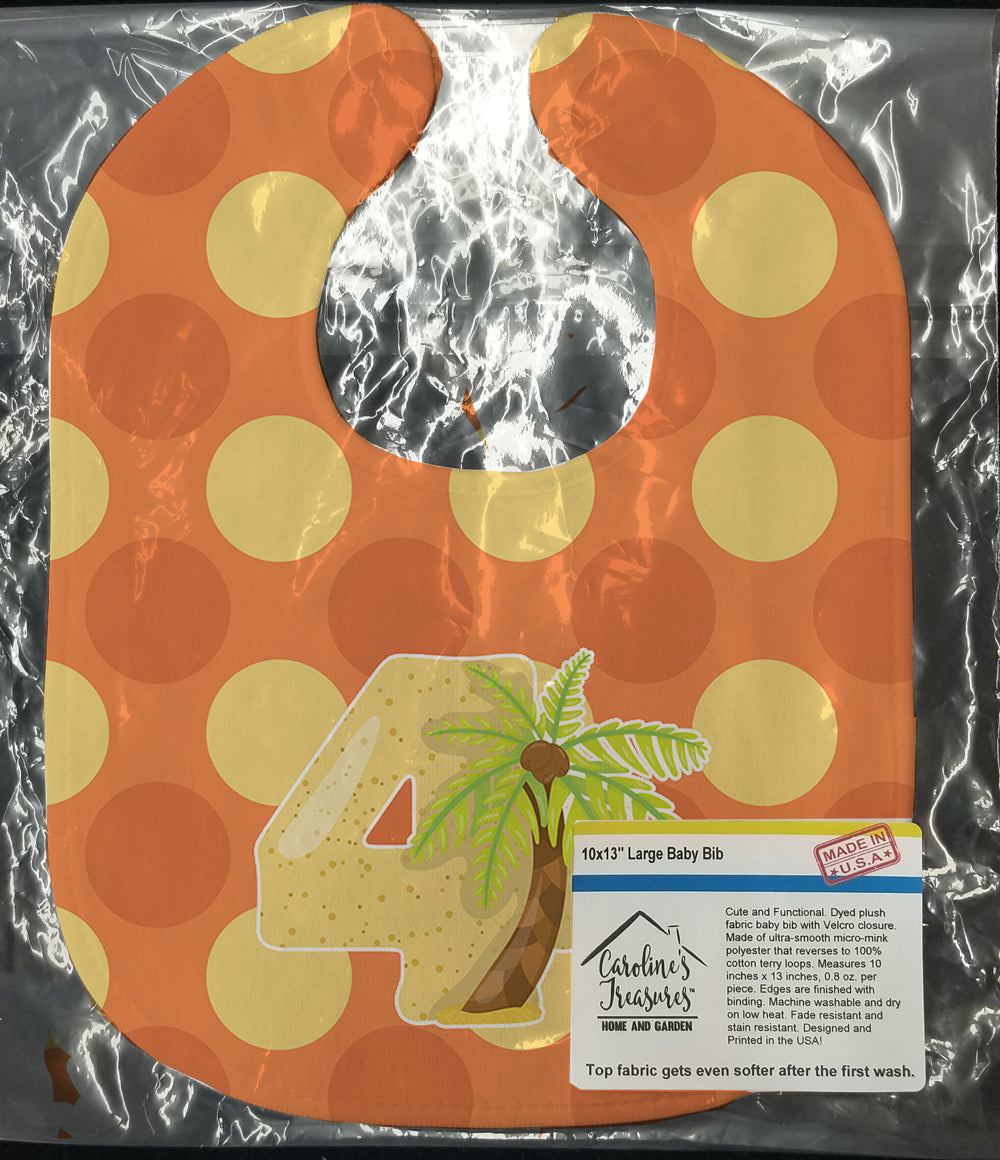 Zoo Month 4 Palm Tree Baby Bib Easy-Clean Baby Bib Baby Feeding Accessory Baby Mealtime Essential, 10 x 13, Multicolor
