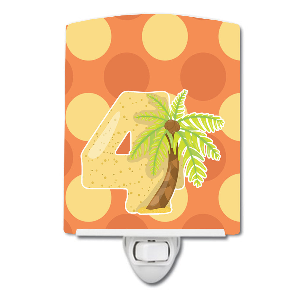 Zoo Month 4 Palm Tree Ceramic Night Light Compact, UL-Certified, Ideal for Bedroom, Bathroom, Nursery, Hallway, Kitchen, 6x4x3, Multicolor